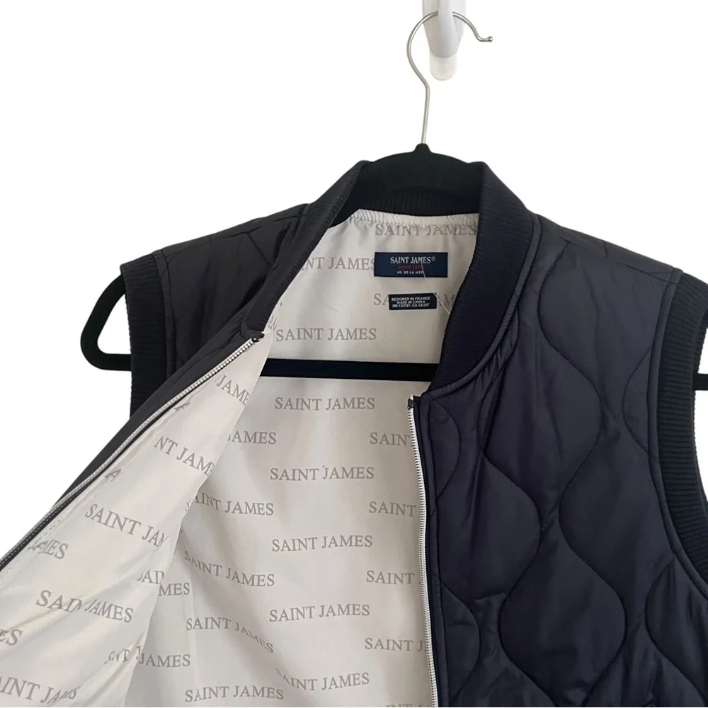 Saint James Maelie Navy Blue Quilted Vest NWT Size FR 40